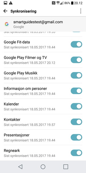 Forsikre deg om at Kontakter er valgt