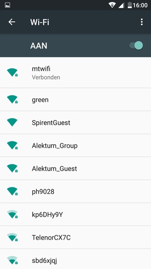 U bent nu verbonden met het WiFi-netwerk