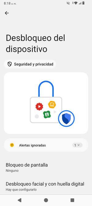 Seleccione Bloqueo de pantalla