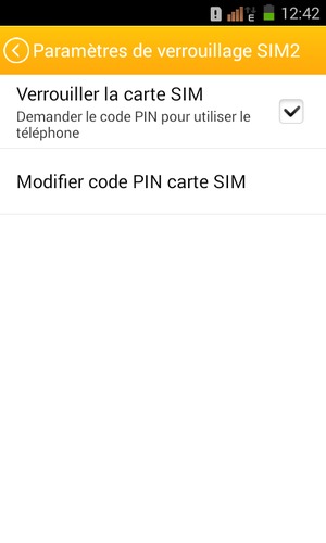 Sélectionnez Modifier code PIN carte SIM
