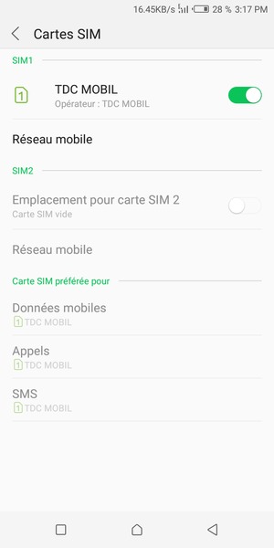 Sélectionnez Réseau mobile