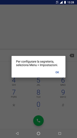 Se la segreteria telefonica non è configurata, seleziona OK