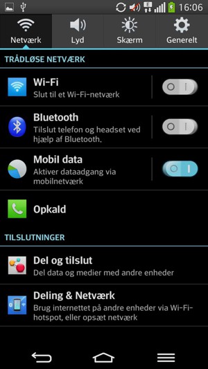 Vælg Netværk og Deling & Netværk