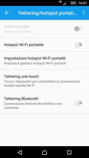 Seleziona Impostazioni hotspot Wi-Fi portatili