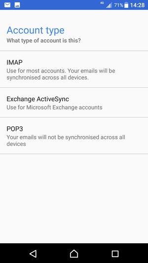 Select IMAP or POP3