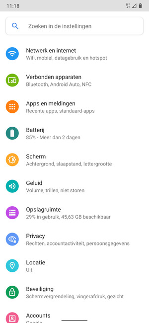 Selecteer Netwerk en internet