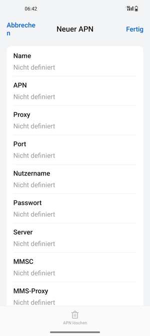 Geben Sie Internet-Informationen ein