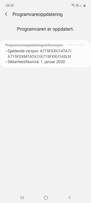Hvis telefonen din er oppdatert, vil du se følgende skjermbilde.