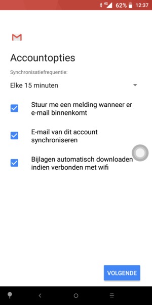 Selecteer VOLGENDE