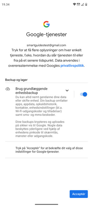 Vælg Acceptér