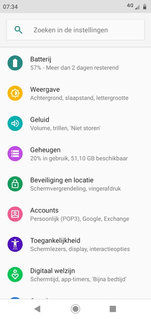 Scroll naar en selecteer Beveiliging en locatie