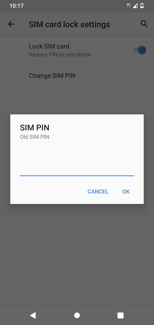 Enter your Old SIM PIN and select OK