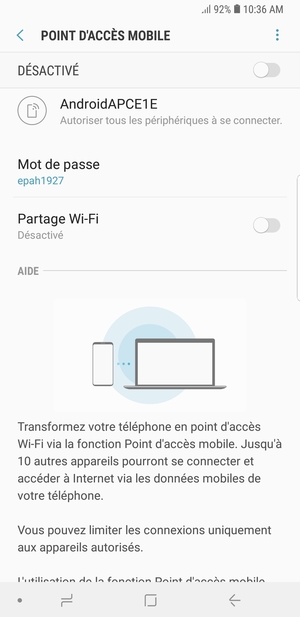 Sélectionnez le bouton du Menu