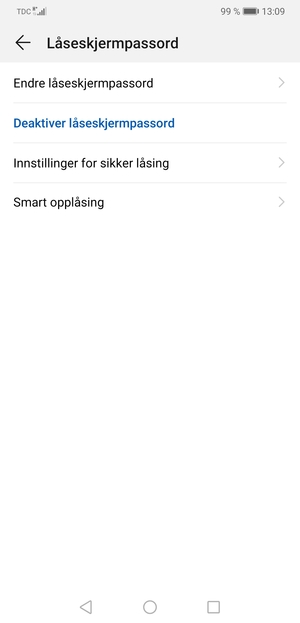 Telefonen din er nå sikret med en skjermlås