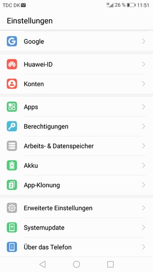 Scrollen Sie und wählen Sie Erweiterte Einstellungen