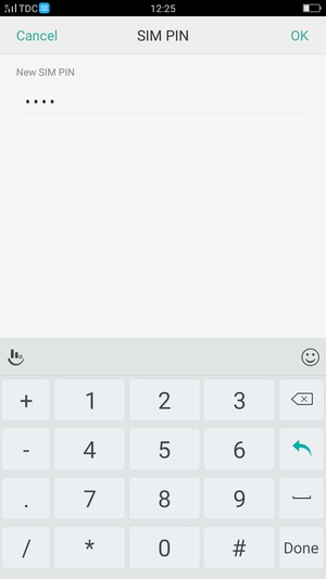 Enter your New SIM PIN and select OK