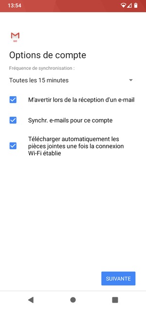 Sélectionnez SUIVANTE