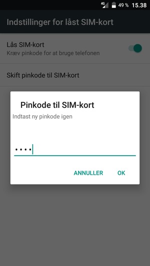 Bekræft din nye pinkode og vælg OK