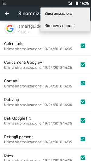 Seleziona Sincronizza ora