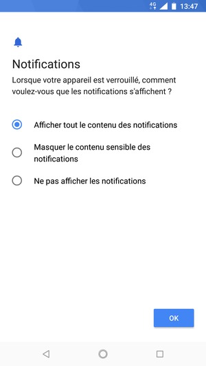 Sélectionnez votre option préférée et sélectionnez OK