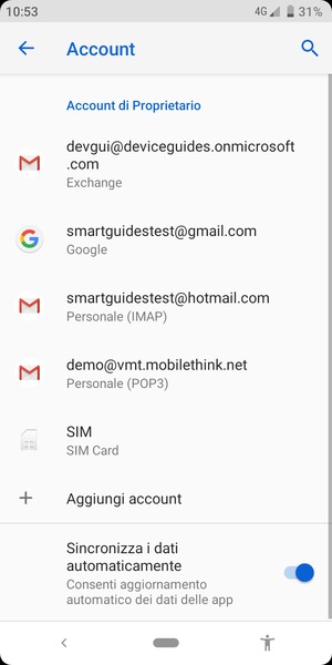 Seleziona il tuo account Google
