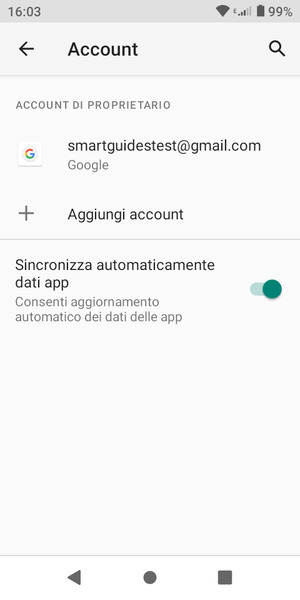 Seleziona il tuo account Google