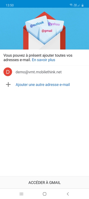 Sélectionnez ACCÉDER  À GMAIL