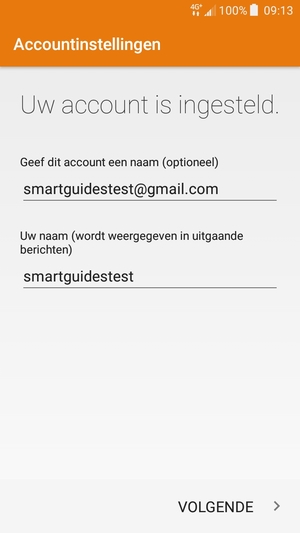 Geef uw account een naam en voer uw naam in. Selecteer VOLGENDE