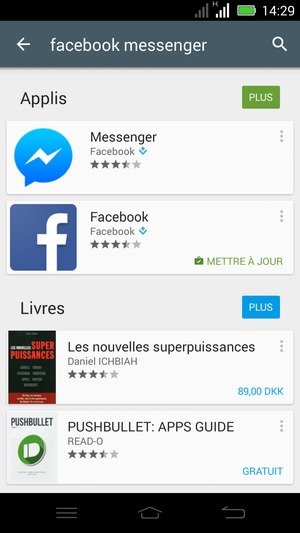 Sélectionnez l'appli