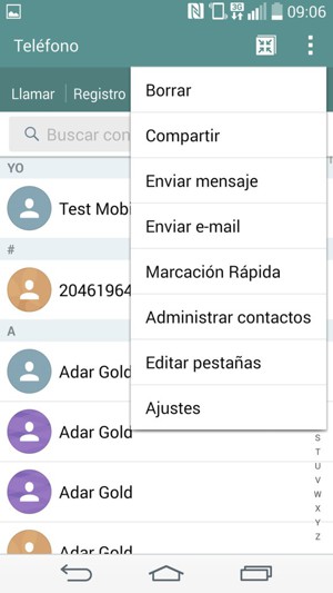 Seleccione Administrar contactos