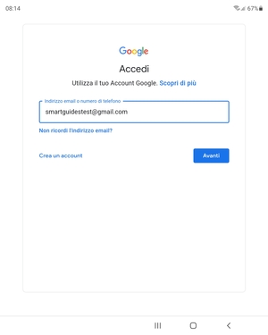 Inserisci il tuo indirizzo Gmail e seleziona Avanti