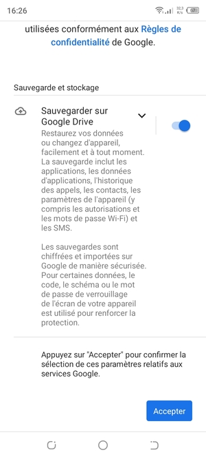 Sélectionnez Accepter
