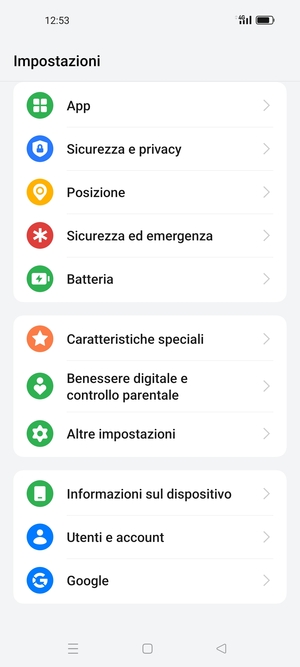 Scorri e seleziona Utenti e account
