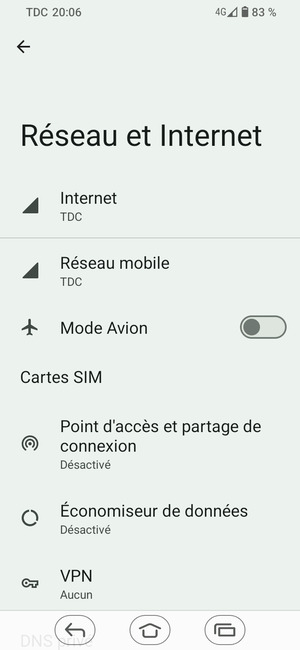 Sélectionnez Réseau mobile