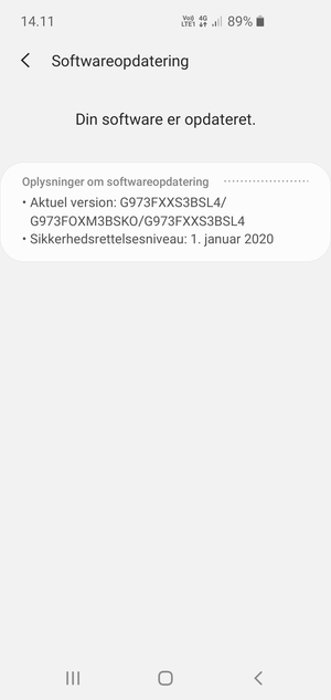 Hvis din telefon er opdateret, vil du se følgende skærmbillede