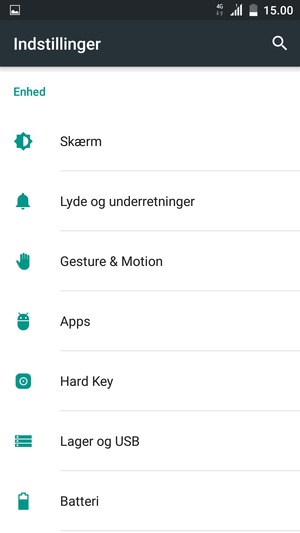 Scroll til og vælg Batteri