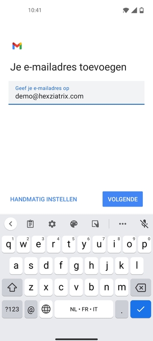 Voer uw e-mailadres in en selecteer VOLGENDE