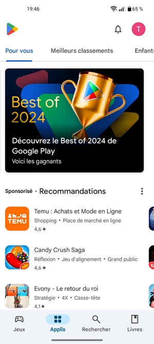 Sélectionnez Rechercher