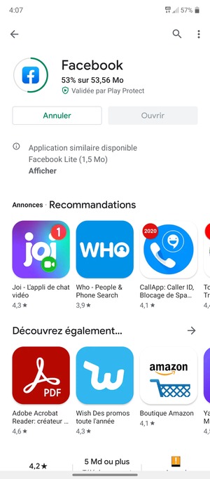 Veuillez attendre la fin de la procédure d'installation