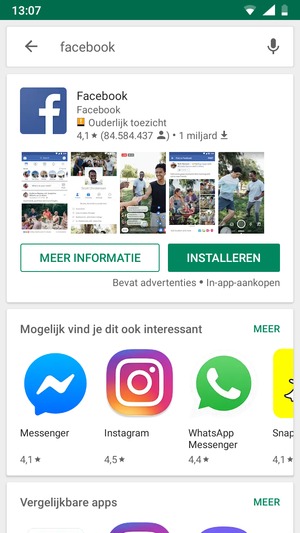 Selecteer de app