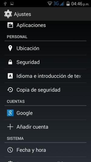 Desplácese y seleccione Google