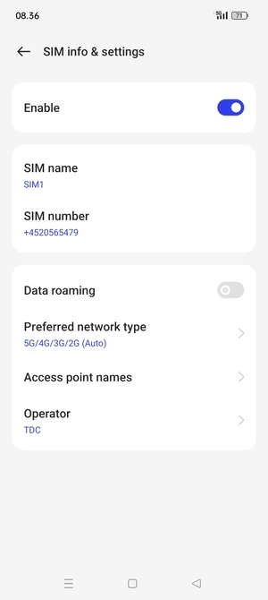 Select Access point names