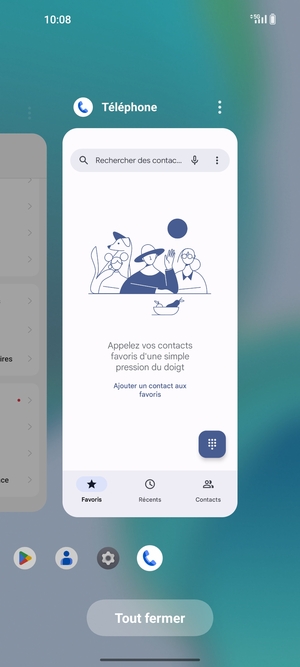 Sélectionnez Tout fermer pour fermer toutes les applications en cours d'exécution
