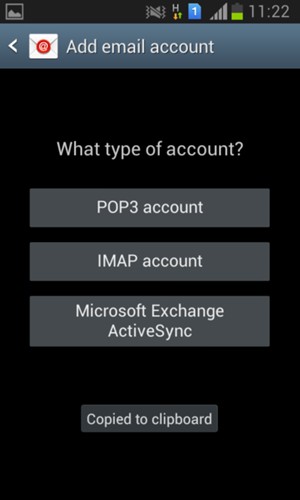 Select Microsoft Exchange ActiveSync