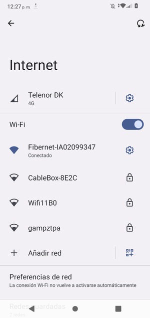 Ahora está conectado a la red Wi-Fi