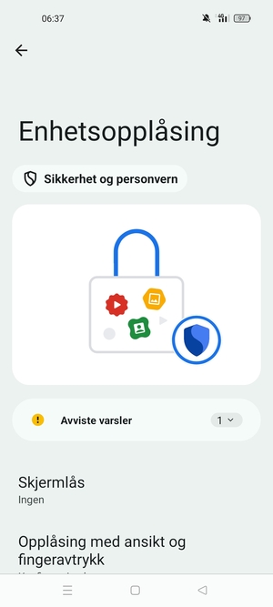 Velg Skjermlås