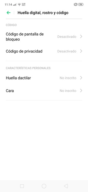 Seleccione Código de pantalla de bloqueo