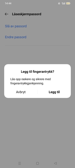 Velg ønsket alternativ