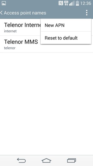 If your screen looks like this, select the Menu button and select New APN