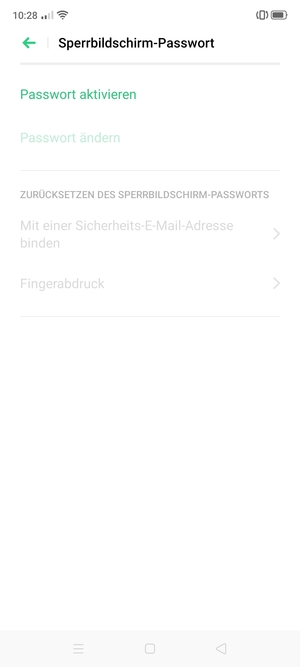 Wählen Sie Passwort aktivieren